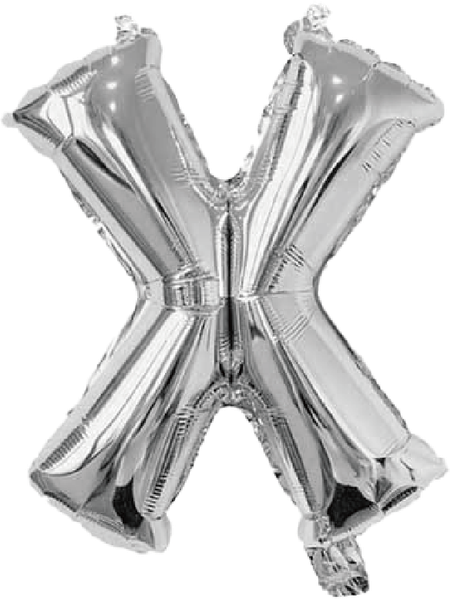 BALAO METALIZADO LETRA X PRATA 16" UN SILVER