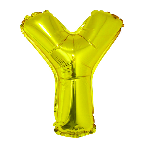 BALAO METALIZADO LETRA Y DOURADO 16" UN SILVER