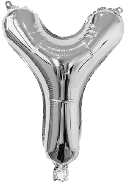 BALAO METALIZADO LETRA Y PRATA 16" UN SILVER