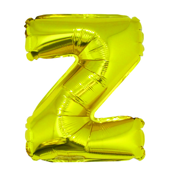 BALAO METALIZADO LETRA Z DOURADO 16" UN SILVER