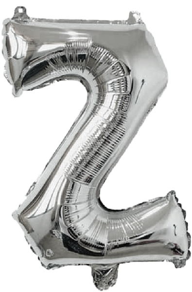 BALAO METALIZADO LETRA Z PRATA 16" UN SILVER
