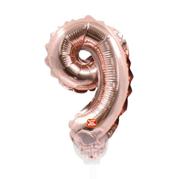 BALAO METALIZADO Nº09 TOPCAKE ROSE 13CM UN SAO ROQUE