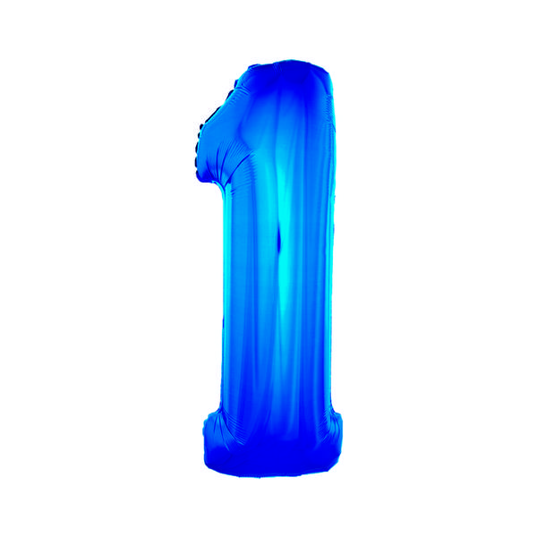 BALAO METALIZADO Nº1 AZUL 34' UN SILVER
