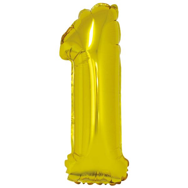 BALAO METALIZADO Nº1 DOURADO 16" UN SILVER