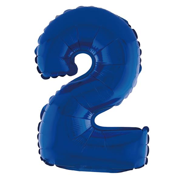 BALAO METALIZADO Nº2 AZUL 16" UN SILVER