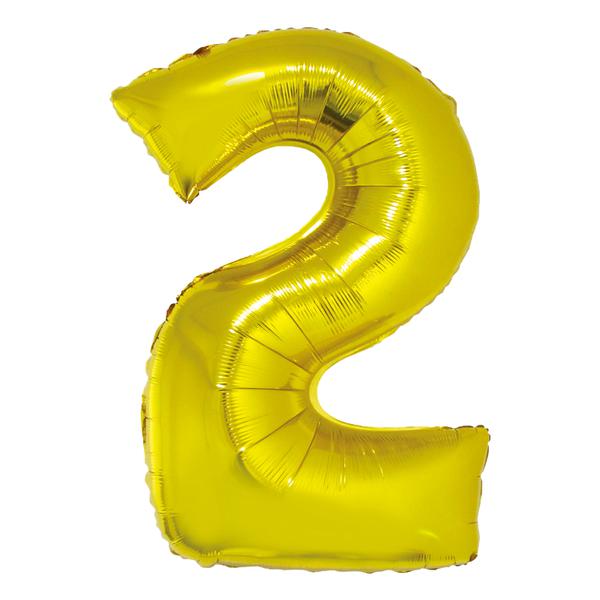 BALAO METALIZADO Nº2 DOURADO 34" UN SILVER