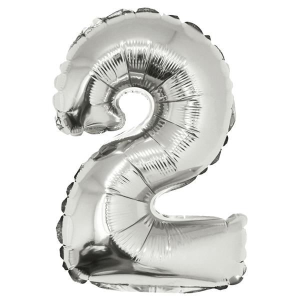 BALAO METALIZADO Nº2 PRATA 16" UN SILVER