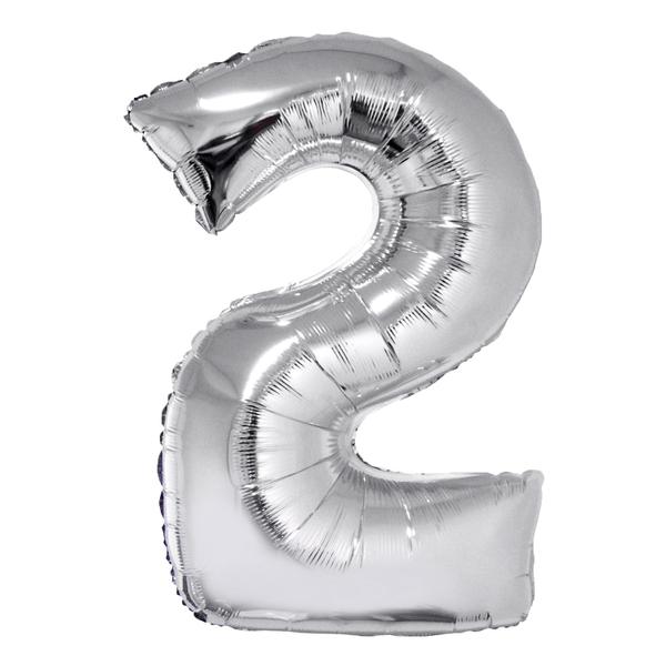 BALAO METALIZADO Nº2 PRATA 34" UN SILVER