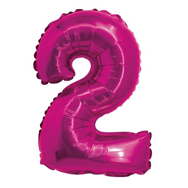 BALAO METALIZADO Nº2 ROSA 16" UN SILVER
