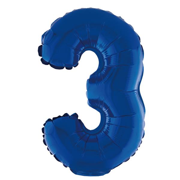 BALAO METALIZADO Nº3 AZUL 16" UN SILVER