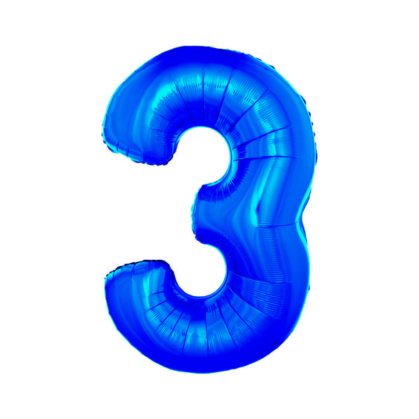 BALAO METALIZADO Nº3 AZUL 34' UN SILVER