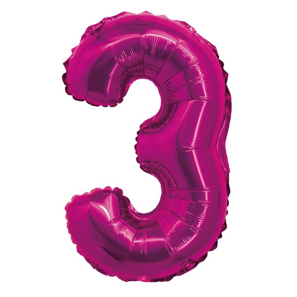 BALAO METALIZADO Nº3 ROSA 16" UN SILVER