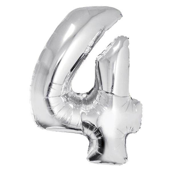 BALAO METALIZADO Nº4 PRATA 34" UN SILVER