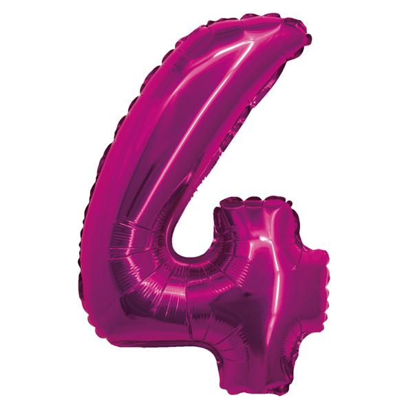BALAO METALIZADO Nº4 ROSA 16" UN SILVER