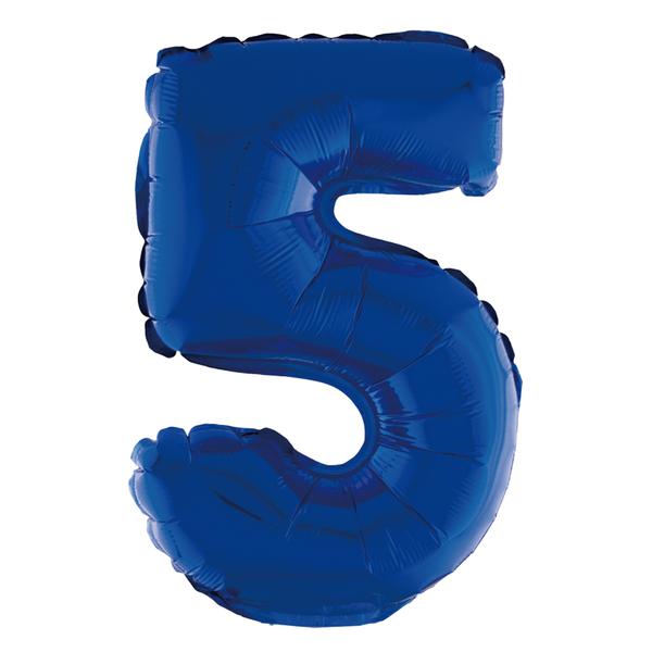 BALAO METALIZADO Nº5 AZUL 16" UN SILVER