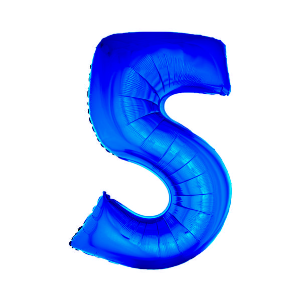 BALAO METALIZADO Nº5 AZUL 34' UN SILVER