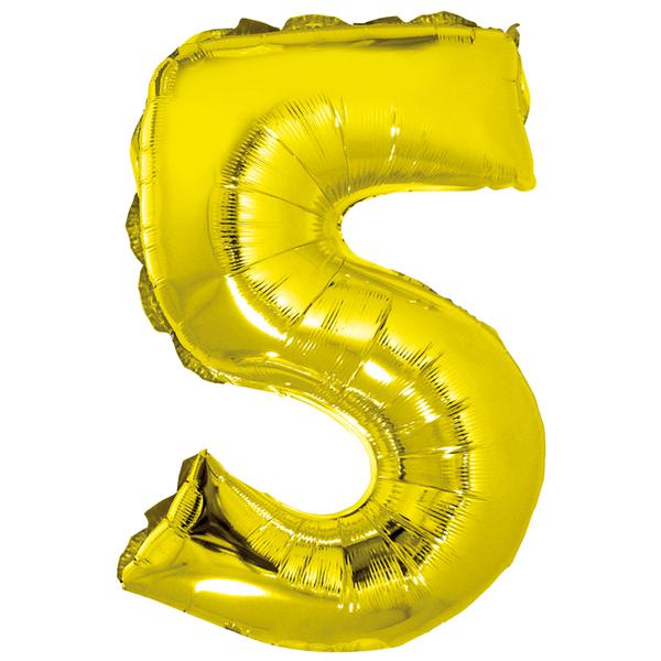 BALAO METALIZADO Nº5 DOURADO 16" UN SILVER