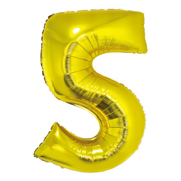 BALAO METALIZADO Nº5 DOURADO 34" UN SILVER