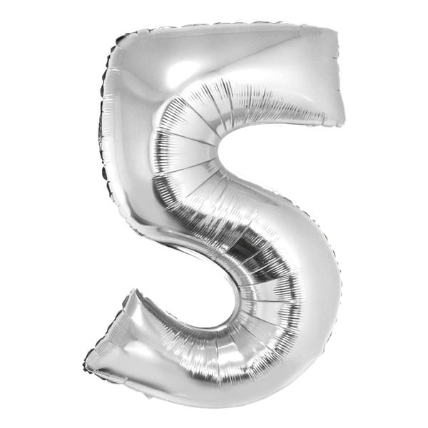 BALAO METALIZADO Nº5 PRATA 34" UN SILVER
