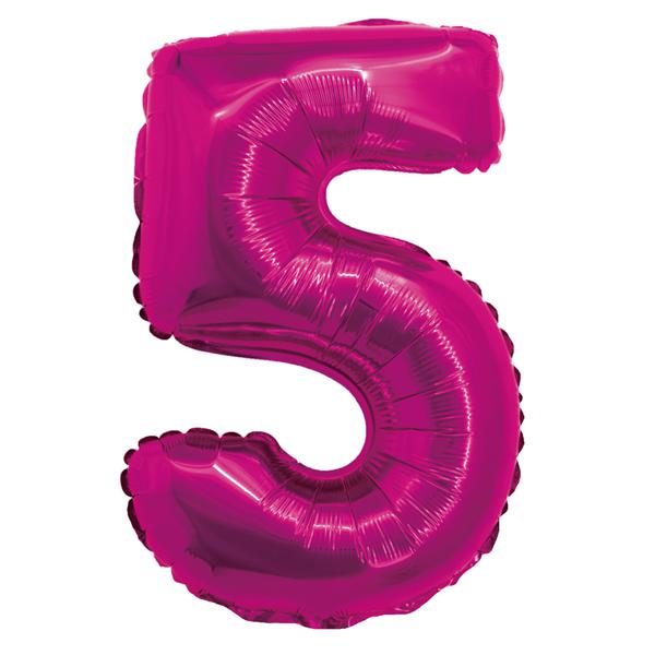 BALAO METALIZADO Nº5 ROSA 16" UN SILVER