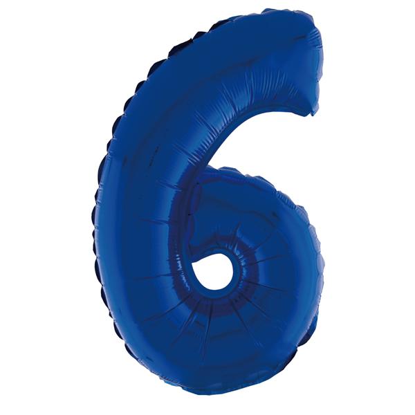 BALAO METALIZADO Nº6 AZUL 16" UN SILVER