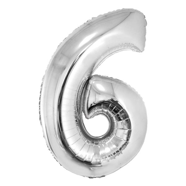 BALAO METALIZADO Nº6 PRATA 34" UN SILVER