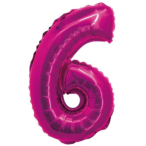 BALAO METALIZADO Nº6 ROSA 16" UN SILVER