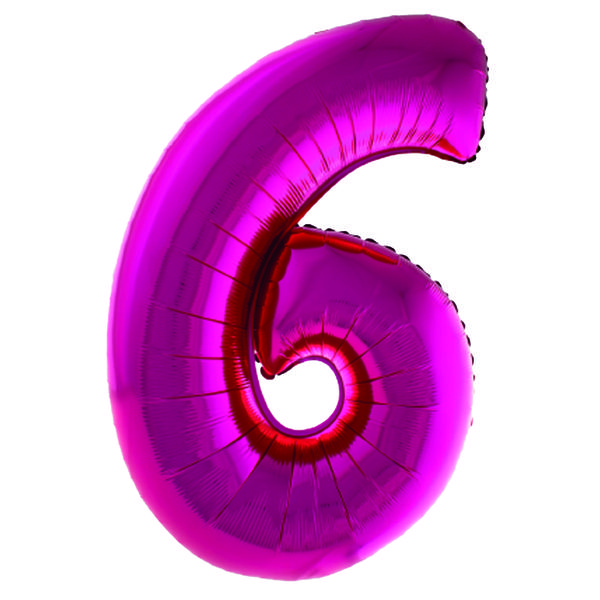 BALAO METALIZADO Nº6 ROSA 34" UN SILVER