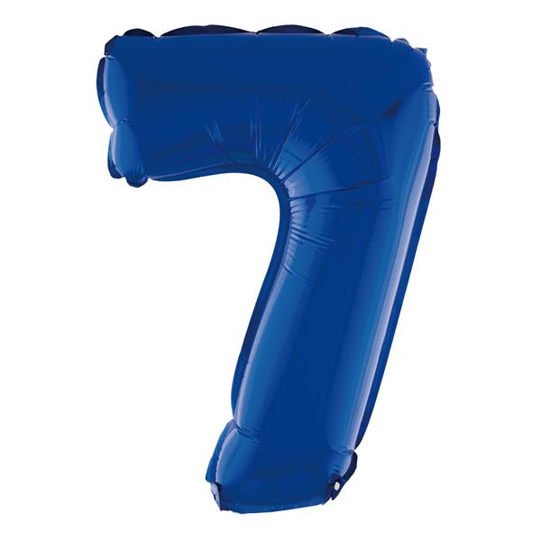BALAO METALIZADO Nº7 AZUL 16" UN SILVER