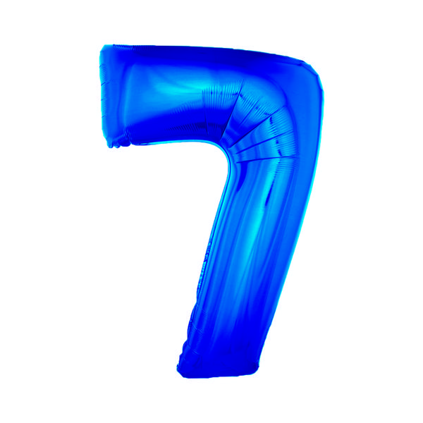 BALAO METALIZADO Nº7 AZUL 34" UN SILVER