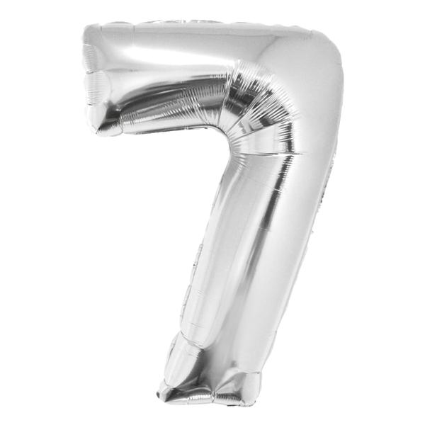 BALAO METALIZADO Nº7 PRATA 34" UN SILVER