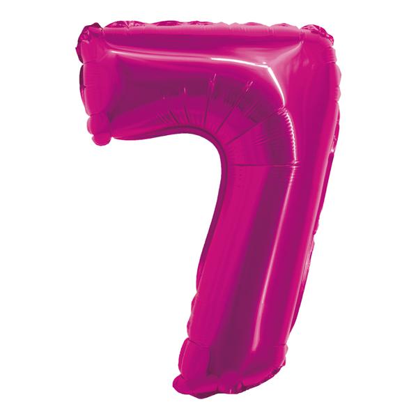 BALAO METALIZADO Nº7 ROSA 16" UN SILVER