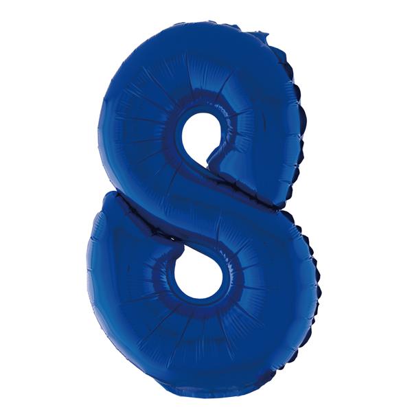 BALAO METALIZADO Nº8 AZUL 16" UN SILVER