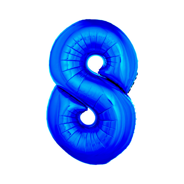 BALAO METALIZADO Nº8 AZUL 34" UN SILVER