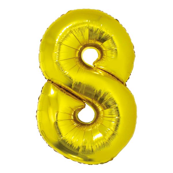 BALAO METALIZADO Nº8 DOURADO 34" UN SILVER