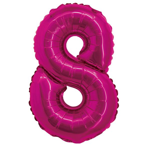 BALAO METALIZADO Nº8 ROSA 16" UN SILVER