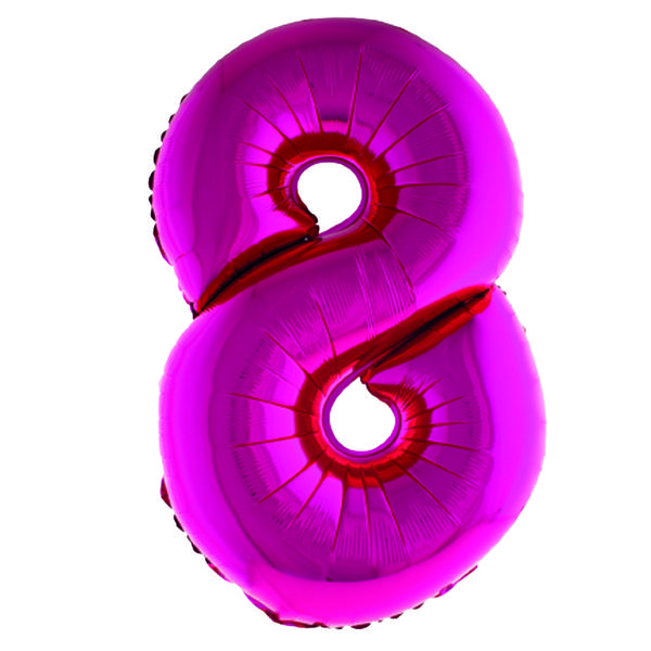 BALAO METALIZADO Nº8 ROSA 34" UN SILVER