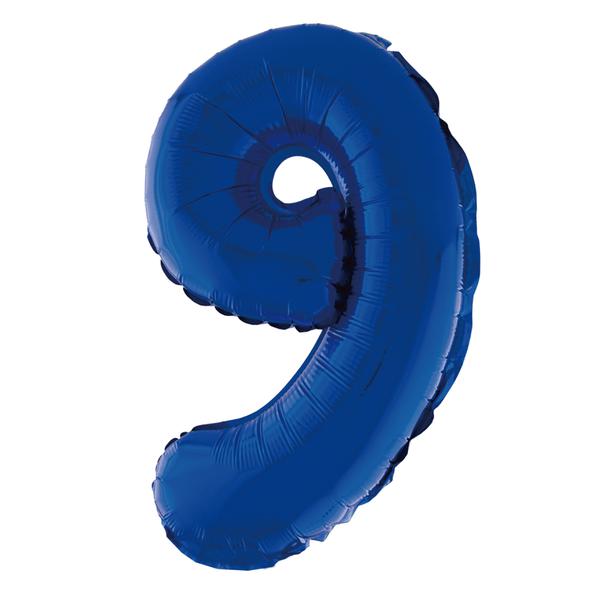 BALAO METALIZADO Nº9 AZUL 16" UN SILVER
