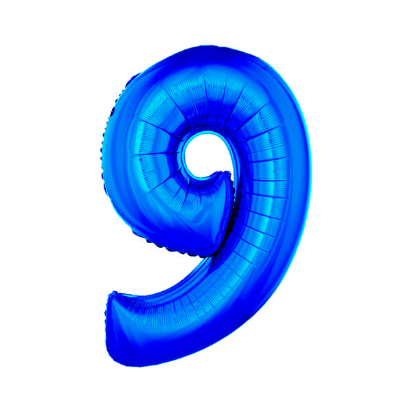 BALAO METALIZADO Nº9 AZUL 34" UN SILVER