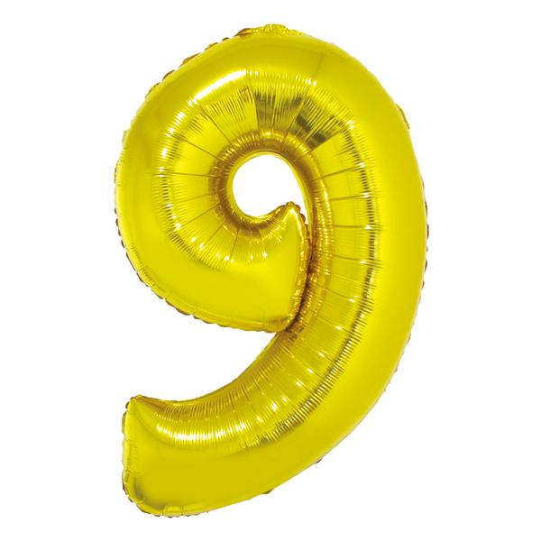BALAO METALIZADO Nº9 DOURADO 34" UN SILVER
