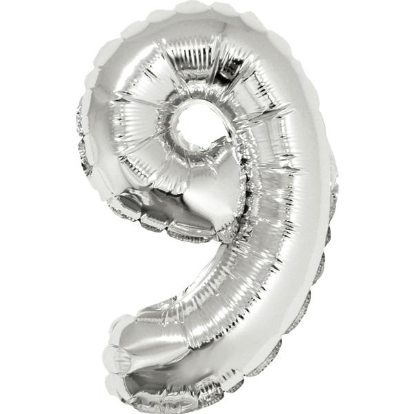 BALAO METALIZADO Nº9 PRATA 16" UN SILVER