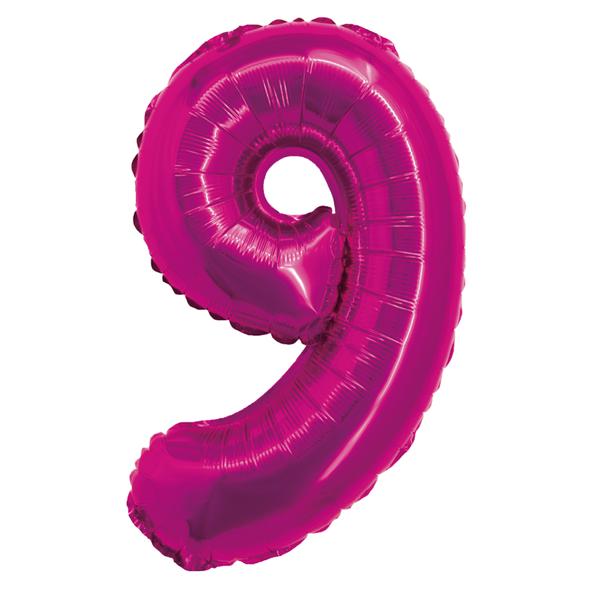 BALAO METALIZADO Nº9 ROSA 16" UN SILVER