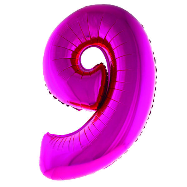 BALAO METALIZADO Nº9 ROSA 34" UN SILVER