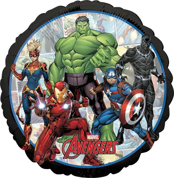 BALAO METALIZADO REDONDO AVENGERS BRANCO 9" C/1 UN CROMUS