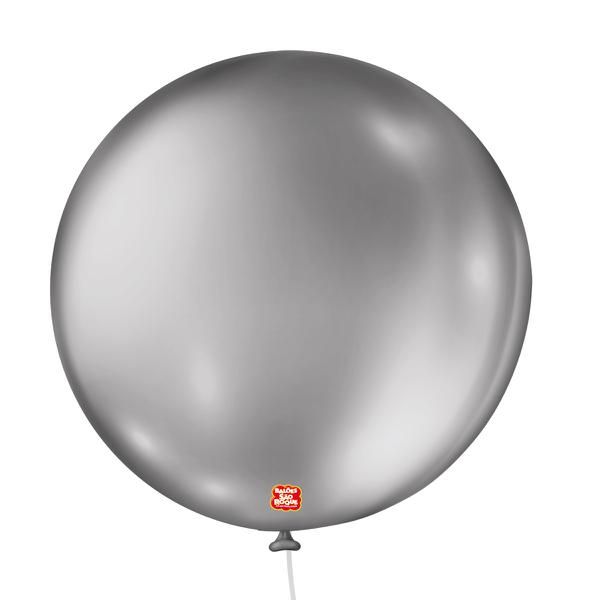 BALAO METALLIC Nº05 BALLOON PRATEADO 25UN SAO ROQUE