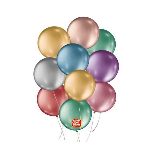 BALAO METALLIC Nº05 BALLOON SORTIDO 25UN SAO ROQUE