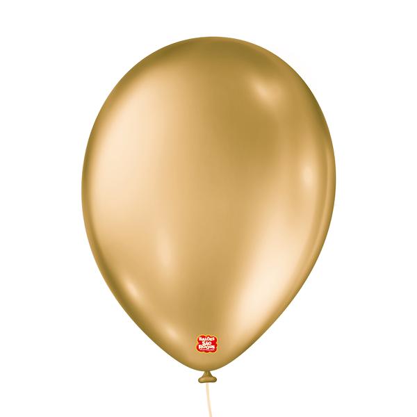 BALAO METALLIC Nº09  BALLOON DOURADO 25UN SAO ROQUE