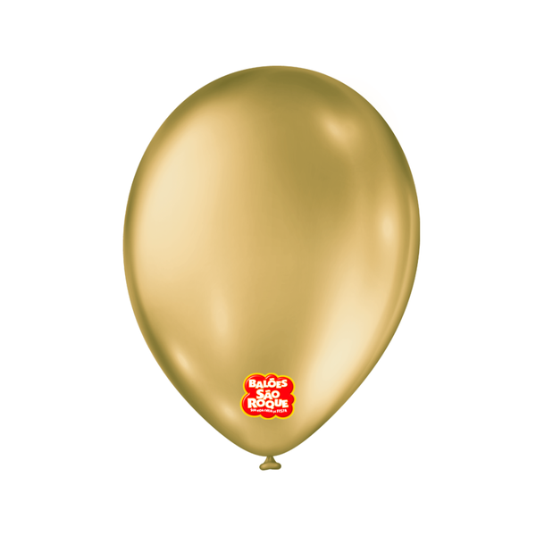 BALAO METALLIC Nº09 BALLOON OURO 25UN SAO ROQUE