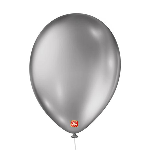 BALAO METALLIC Nº09  BALLOON PRATEADO 25UN SAO ROQUE