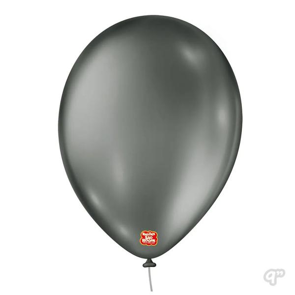 BALAO METALLIC Nº09 BALLOON PRETO 25UN SAO ROQUE